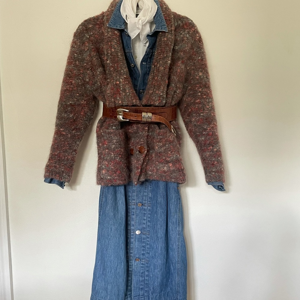 Vintage SML Sport Wool/Mohair Blend Chunky Cardigan Sz L